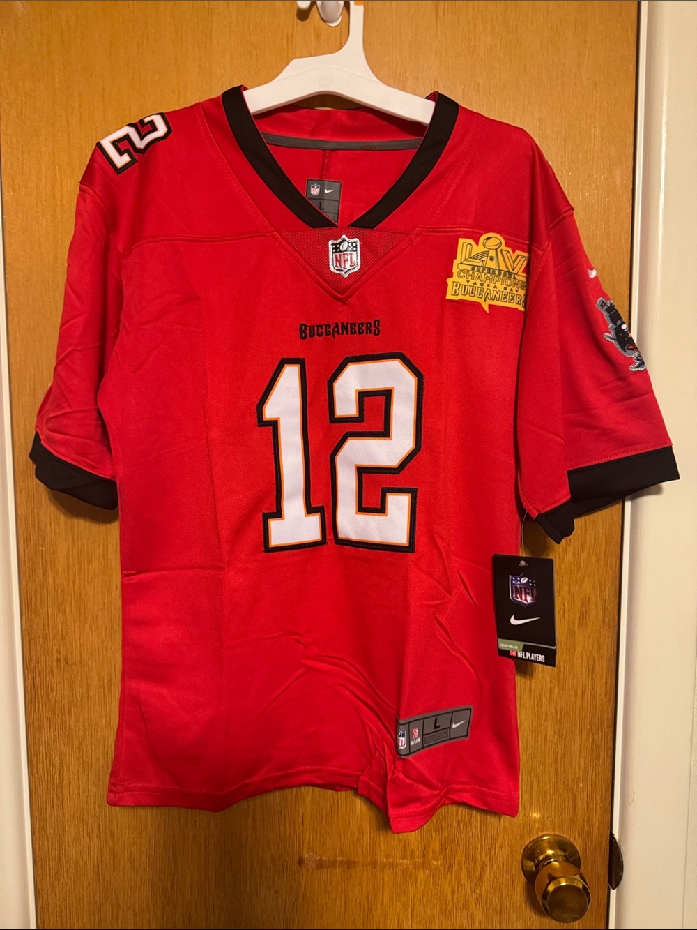 Nike Red Tampa Bay Buccaneers Kids #12 Football Jersey with Black Trim